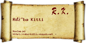 Rába Kitti névjegykártya