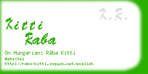 kitti raba business card