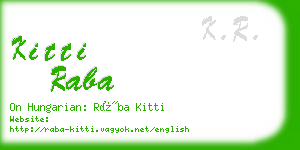 kitti raba business card